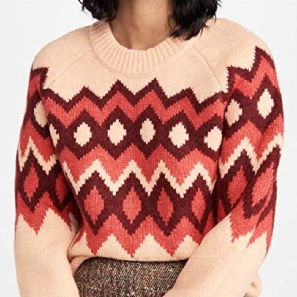 NWT JOIE Nataly Fair Isle Sweater Chic & Cozy Soft Wool Blend Size Small - Picture 1 of 6